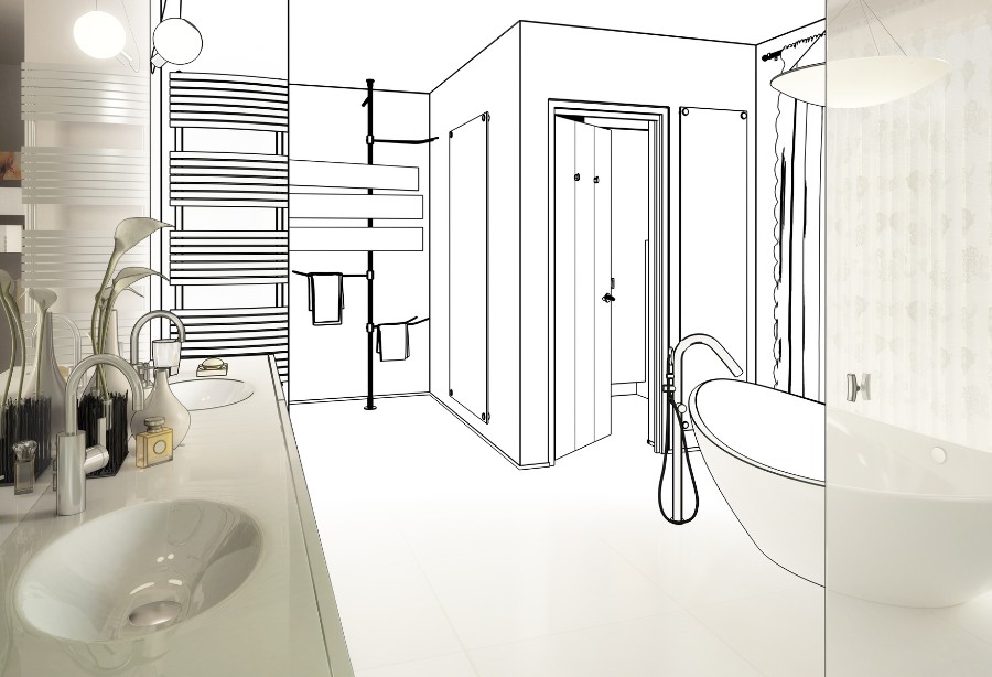 Stylish and modern living room interior